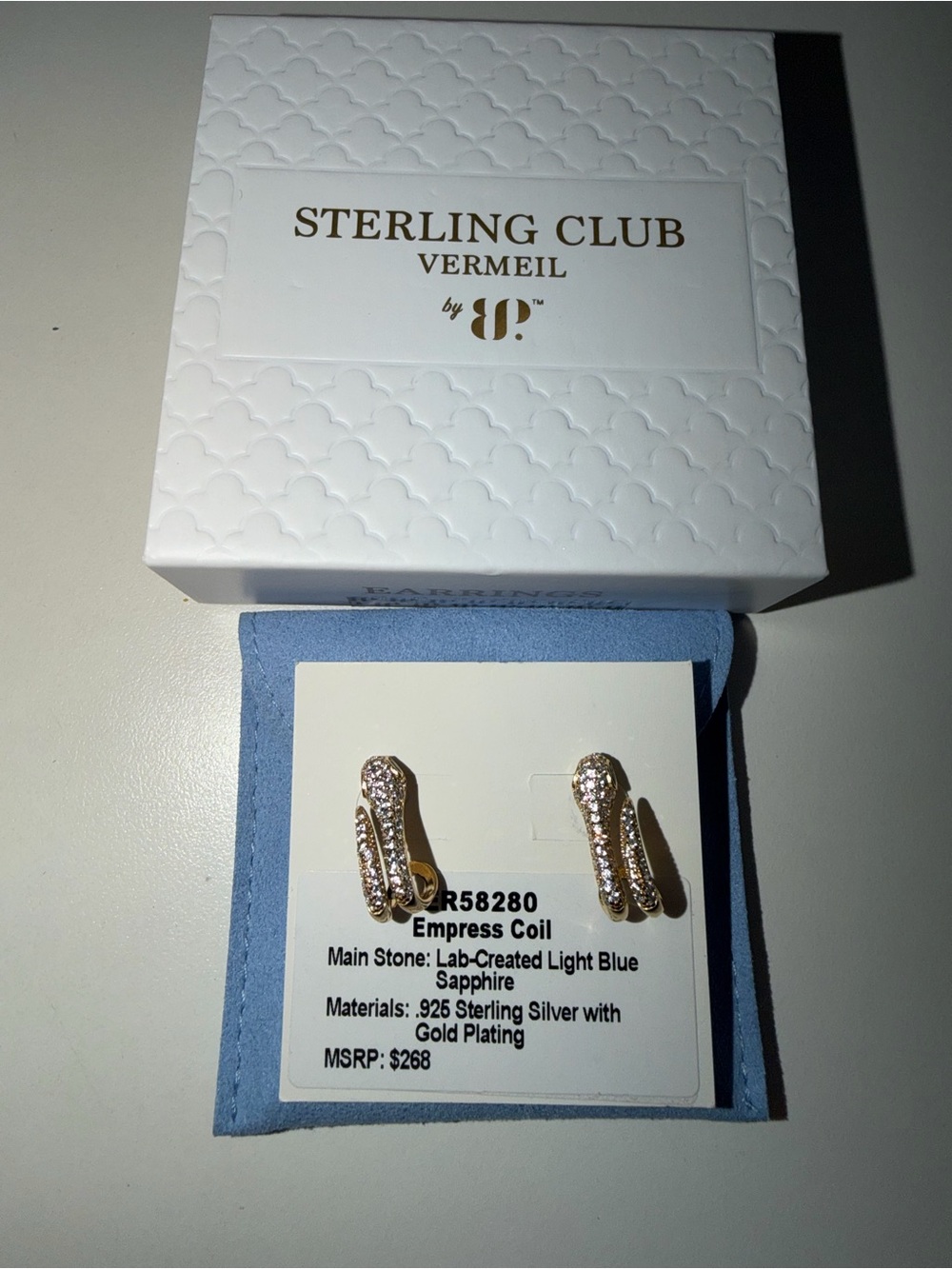 Bomb Party New Sterling Club Vermeil Earrings Empress Coil
